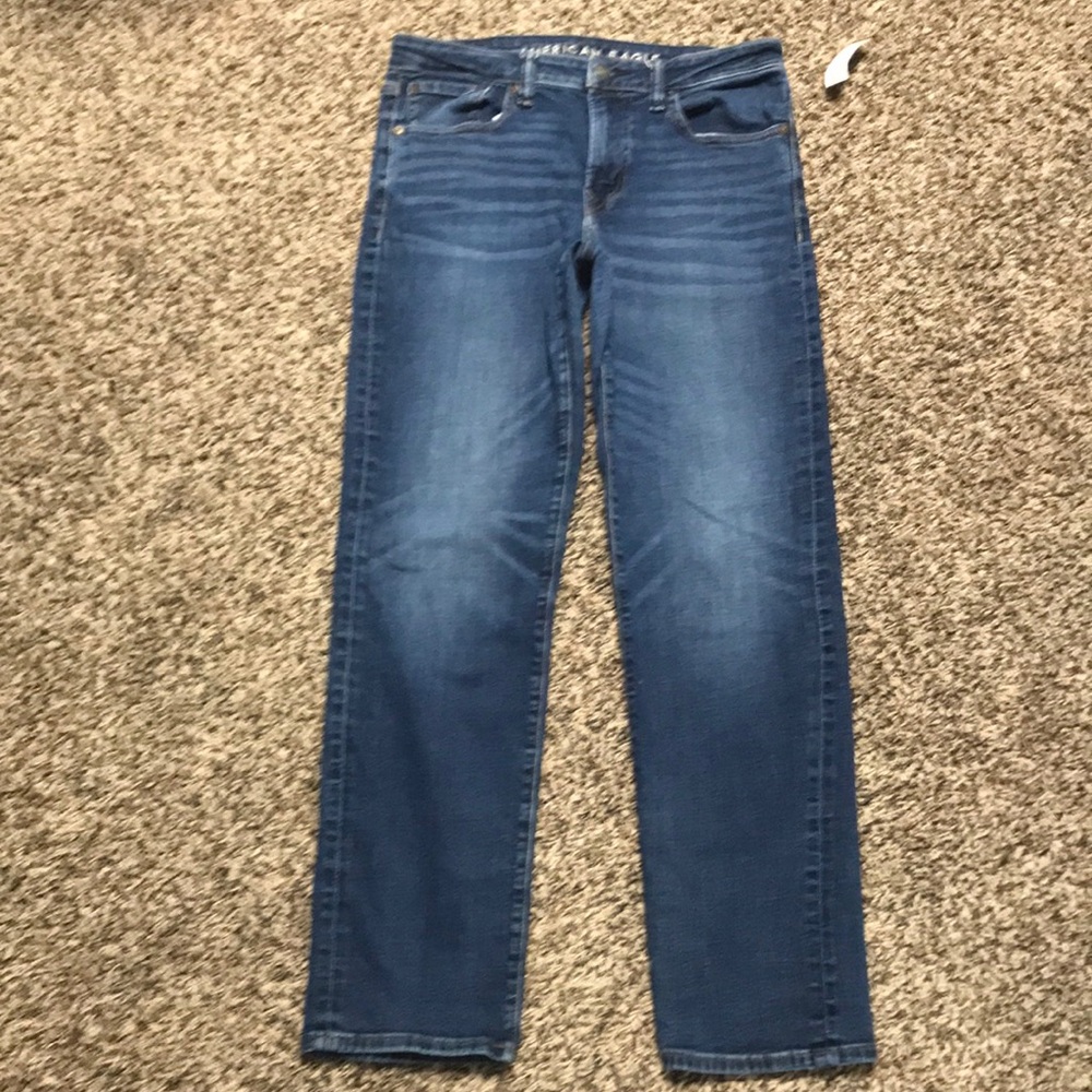 American Eagle, Mens, original straight, blue jeans, size 32x32, air flex+ EUC